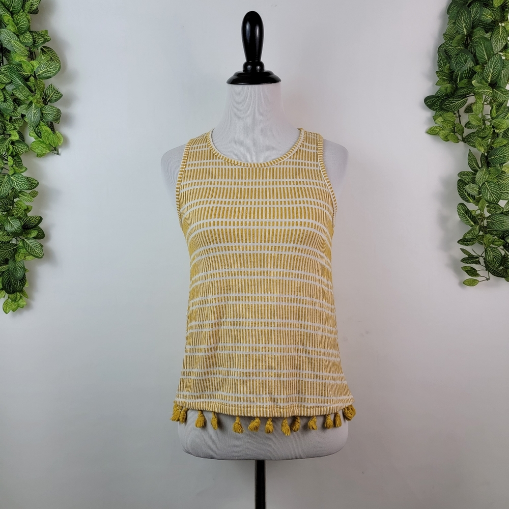 Anthropologie W5 Yellow Fringe Sleeveless Tank Top